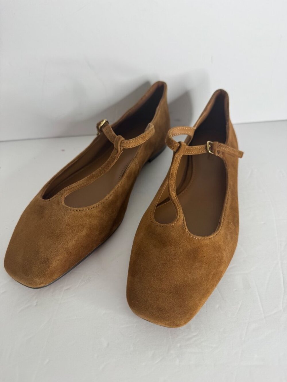 Madewell The Mylie T-Strap Flat Shoes Tan Suede Size 8 New - Picture 3 of 7